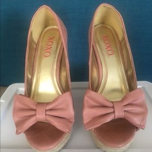 Pink Bow Espadrille wedges